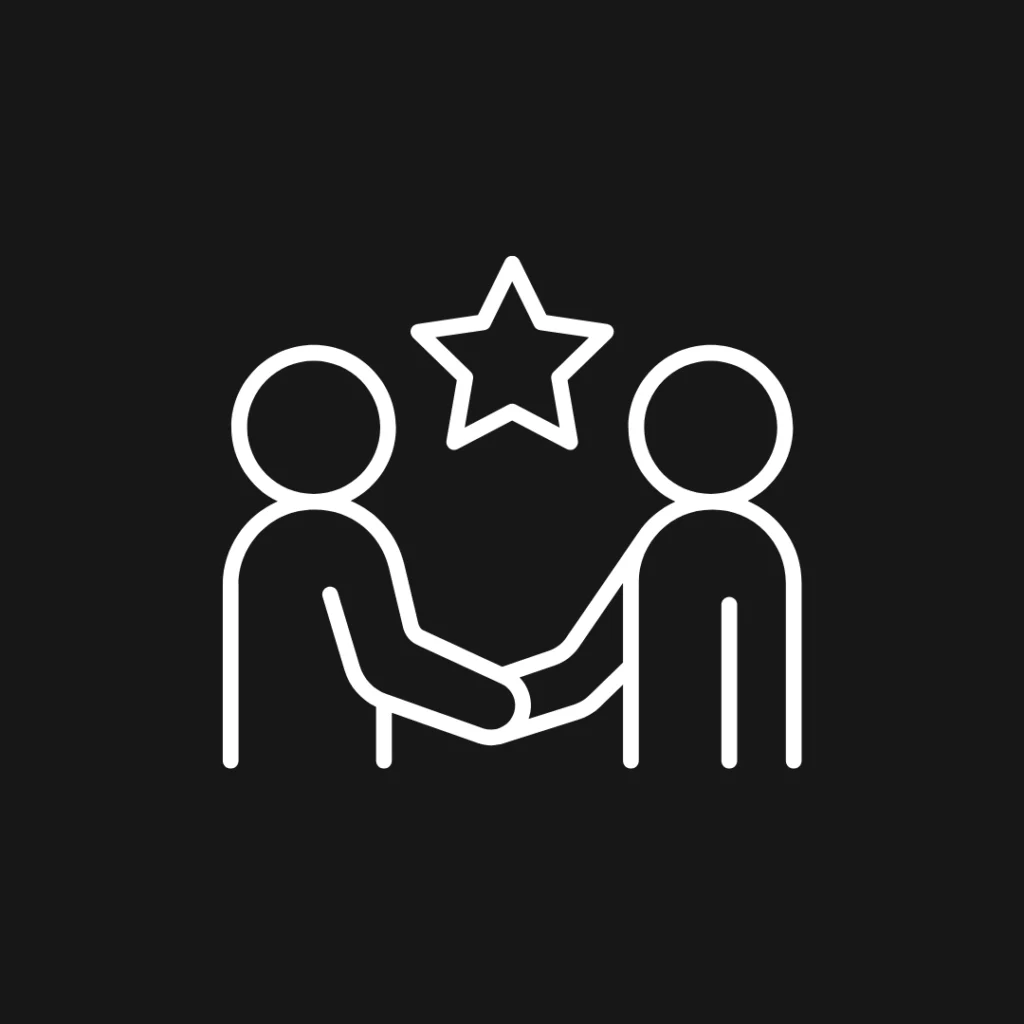 Logo de deux personnes se faisant une poignée de main